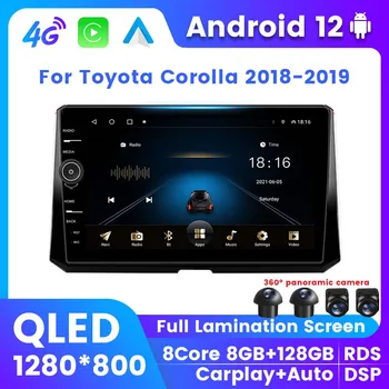 MLOVELIN Для Toyota Corolla 2018 2019 QLED 8G + 128G Carplay auto Android 12 Автомобильное Радио Мультимедиа GPS Навигация RDS DSP FM BT SWC
