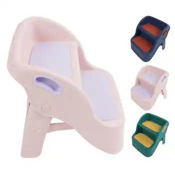 Детский стульчик для ног с защитой от скольжения с 2 ступенями для ванной комнаты