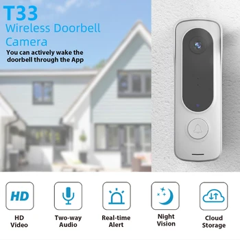 HD 1080P Беспроводной видеодомофон Облачное хранилище Wifi Домофон Дверной звонок ночного видения 2-полосный звуковой дверной звонок безопасности для домашнего офиса
