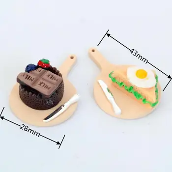 Миниатюрная модель кукольного домика с компактным мини-лотком, экологичная модель кукольного домика для пиццы с черникой, аксессуар для микроландшафта