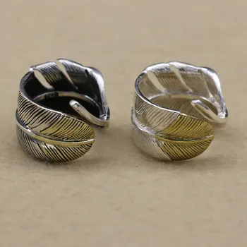 Живое по темпераменту Тайское серебряное кольцо, мужская и женская мода, кольцо из стерлингового серебра s925 с пером, ювелирные изделия в японском стиле
