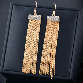 SINLEERY модные золотые серебряные серьги с длинными кисточками для женщин, модные ювелирные аксессуары для свадебной вечеринки, ES242