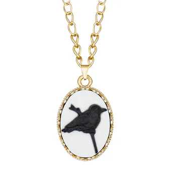 Модное ожерелье с камеей Птиц для женщин Золотого цвета, Модный кулон с животными, Ювелирное изделие
