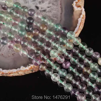 Новые 6 мм разноцветные круглые бусины из натурального флюорита, сделанные своими руками браслеты и ожерелья 15,5 
