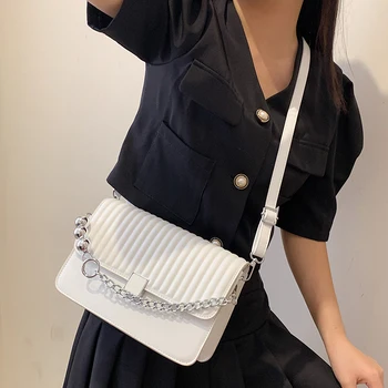 Модная женская маленькая сумка на цепочке, высококачественные женские сумки через плечо для женщин, дизайнерские сумки из искусственной кожи, сумка-мессенджер
