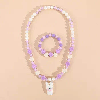 Makersland, милый кролик, детское ожерелье принцессы, жемчужный браслет, набор для девочки, Очаровательный подарок, детские украшения Оптом