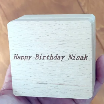 Музыкальная шкатулка для фотографий Happy Birthday из дерева с индивидуальной гравировкой, персонализированные подарки