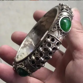 1 шт. ретро-браслет, ювелирные изделия в этническом стиле, браслет из старинного тибетского серебра