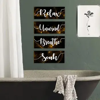 4шт Декор стен ванной комнаты в винтажном стиле Вывеска Ремесла Настенная табличка для гардеробной Дома