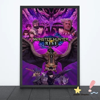 Игровой плакат Monster Hunter Rise, холст, художественная печать, украшение дома, настенная живопись (без рамки)