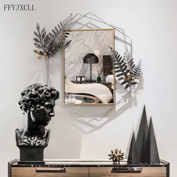 Французская простая гостиная, столовая, свет, роскошный железный декор стен, настенное зеркало на крыльце, креативный фон, подвеска для дома.