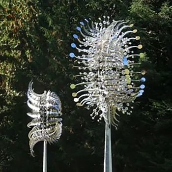Уникальная и Волшебная Металлическая Ветряная мельница, Металлический Спиннер, Солнечные 3D-Ловушки Ветра, Металлическое украшение для сада на открытом воздухе