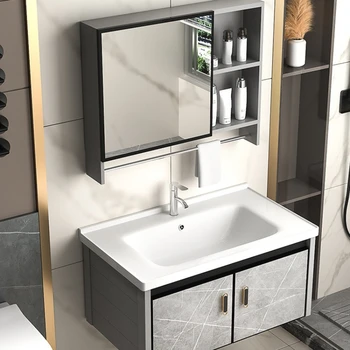 Комбинированный шкаф для ванной комнаты Rockboard Умывальник Туалет Встроенный керамический умывальник