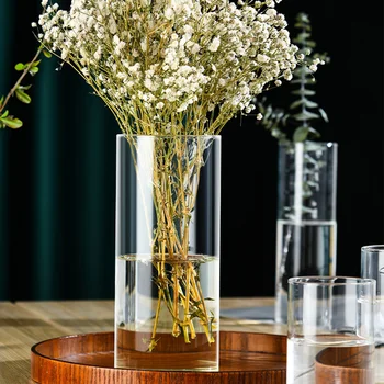 Декоративная Стеклянная ваза Прозрачный Аквариумный контейнер Маленькие цветочные Гидропонные большие Вазы Колонка