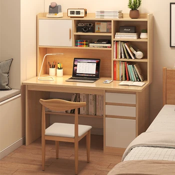 Интегрированная комбинация стола и стула Небольшая квартира Простой Современный письменный стол в студенческой спальне