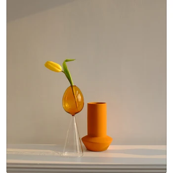 Ваза для цветов для украшения стола Стеклянная ваза для гостиной Fleur Flowers Композиция Настольные вазы ручной работы для цветов