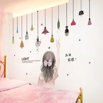 [shijuekongjian] Наклейки На Стену с Рисунком Девочки из Мультфильма 