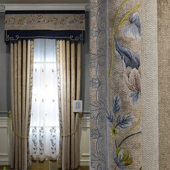 Американская ткань для штор жаккардовая ткань искусство американского кантри гостиная балкон спальня эркерное окно изделия для штор