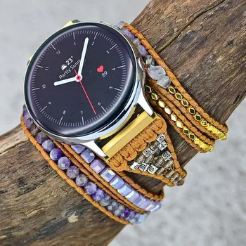 Для Samsung Galaxy Watch3 41 мм 45 мм Геометрическая Бусина Ручной Работы Ремешок Для Часов Браслет 22 мм 20 мм Браслет Для Huawei Женский Ремешок