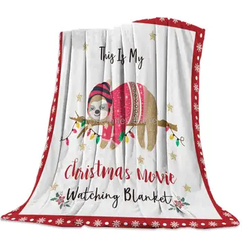 Одеяло для просмотра рождественского фильма Dabhome This is My Christmas Blanket Декор в виде звездной короны С прекрасным рисунком ленивца