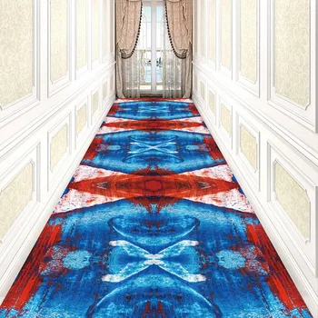 Ковры Риз, ковер для гостиной, прихожей, декор для коридора, Креативный абстрактный ярко-красный и синий Акриловый геометрический узор