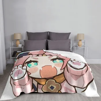 Genshin Impact - Милое Игровое одеяло Diona Roar из аниме, Плюшевое теплое Фланелевое флисовое одеяло для постельных принадлежностей, покрывало для обложки