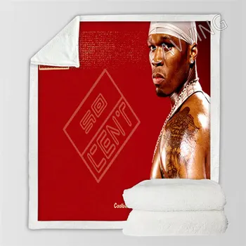 Рэпер 50 Cent 3D Печатное Шерп-Одеяло Прямоугольное Одеяло Текстиль Флисовое Носимое Одеяло Плед Для Домашнего Декора K02