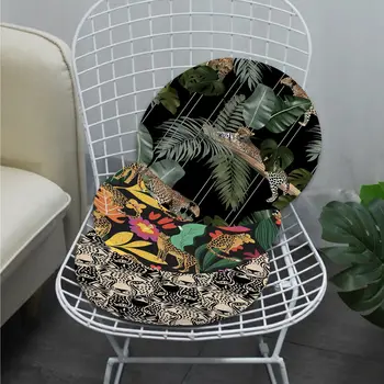 Квадратный коврик для стула с леопардовым принтом, мягкая подушка для обеденного патио, домашнего офиса, внутреннего сада, сада на открытом воздухе