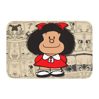 Винтажный коврик для приветствия в стиле Манги Mafalda на первом этаже с комиксами Quino, Кухонный коврик для ванной, Ковер для балкона, гостиной, Коврик для ног