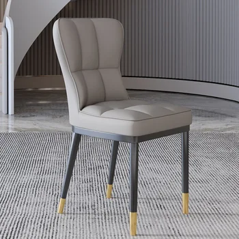 Современный минималистичный обеденный стул Nordic Light класса Люкс, Домашний Обеденный стул, Табурет для гостиничного ресторана со спинкой