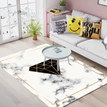 Домашний роскошный ковер Креативные геометрические мраморные полосатые ковры Современная гостиная журнальный столик прикроватные коврики для спальни белый меховой коврик