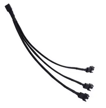4-контактный Высококачественный кабель вентилятора PWM от 1 до 3 способов 1 шт. разветвитель с черными рукавами и удлинительным кабелем длиной 27 см