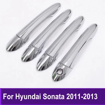Хромированная Боковая дверная ручка, Накладка, Наклейка, Аксессуары для укладки Hyundai Sonata 2011 2012 2013