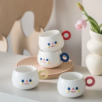 Креативные милые керамические кружки с ручной росписью Rainbow Smile, прекрасные чашки для завтрака, чая с молоком, кофе, Кухонная Офисная посуда, посуда для напитков
