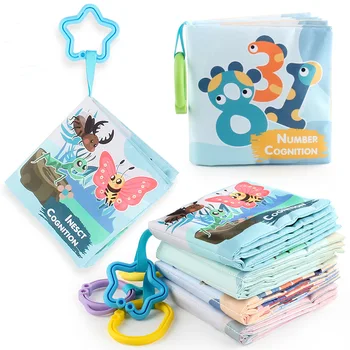 Детские тканевые книги Монтессори Мягкие обучающие развивающие игрушки Интерактивные звуковые бумажные головоломки Тканевые книги Игрушки для детей