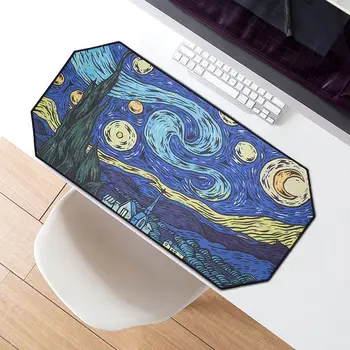 Звездное небо, Ван Гог, очень большой коврик для мыши, игровая клавиатура, утолщенный край с замком, офисный и домашний коврик для стола, высокая красота и индивидуальность