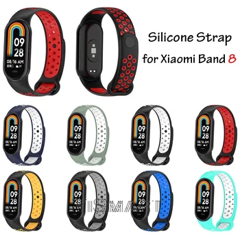 Спортивный Ремешок для часов Xiaomi Smart Band 8 NFC Smartwatch Mi Band 8 Дышащий Силиконовый Сменный Ремешок для Браслета Mi Band 8