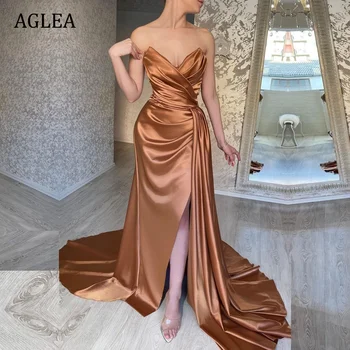 Вечерние платья AGLEA для официальных мероприятий Элегантная вечеринка для женщин Выпускной Придворный шлейф Драпированная складка Sweetheart Empire
