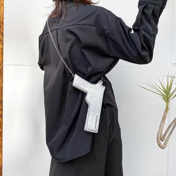Weysfor 2020 Новые 3D сумки через плечо с цепочками в форме пистолета, женская сумка через плечо из искусственной кожи, женские маленькие кошельки, клатч для девочек