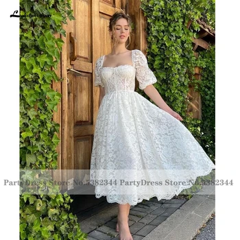 Lakshmigown Винтажное корсетное кружевное платье Свадебная вечеринка для гостей 2023 Vestido De Noche Сексуальные женские вечерние платья чайной длины