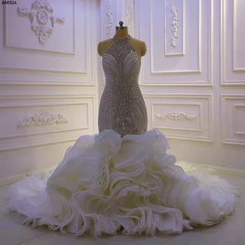 AM1324 Кружевные красивые свадебные платья нового стиля для женщин