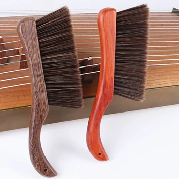 Щетка для чистки Guzheng, мягкая щетка с длинной щетиной и ручкой из цельного дерева, Музыкальный инструмент, Щетка для чистки мебели, Очиститель