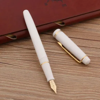 Ручка Yong Sheng BLACK Ffountain Новая Белая Пластиковая ручка Golden spin EF F Деловые Офисные Школьные принадлежности для письма