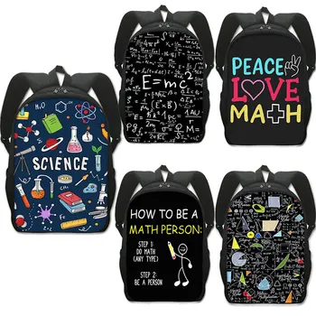 Научный рюкзак с математическим принтом, Физика для подростков, сумки для книг для мальчиков и девочек, Школьный рюкзак по химии, Детские рюкзаки в подарок
