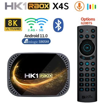 HK1 RBOX X4 TV Box Android 11 Smart tvbox Amlogic S905X4 5G Двойной Wifi медиаплеер AV1 4K 4GB 32G 64G Google телеприставка HK1BOX