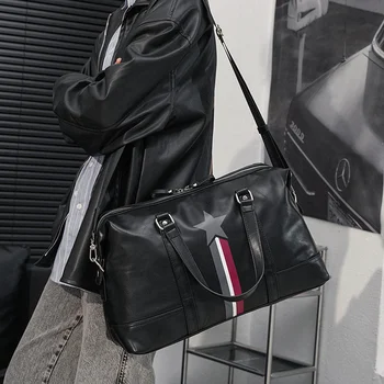 Мужские и женские дорожные сумки, высококачественные сумки из искусственной кожи, повседневная водонепроницаемая сумка Унисекс, сумки для ноутбуков, Черная сумка для багажа