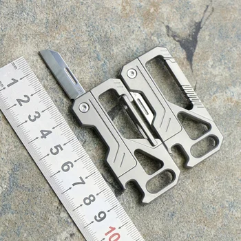 Многофункциональный Комбинированный складной нож с титановой цепочкой для ключей M390 blade Для кемпинга, рыбалки на открытом воздухе, езды на велосипеде, портативных мини-инструментов EDC