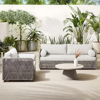 Уличный диван из ротанга, терраса, внутренний двор, сад, отель, Плетеная водонепроницаемая мебель, диван