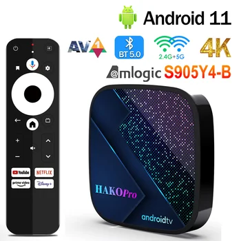 HAKOPRO Dolby Audio TV BOX Amlogic S905Y4 Android 11,0 AV1 2G/4G DDR4 BT5.0 2,4G 5G Wifi 4K HD Медиаплеер Netflix Телеприставка