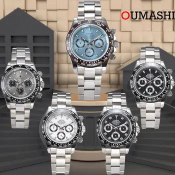 2023 новый OUMASHI-ЦТС спортивных серия топ бренд Мужские кварцевые часы Сапфир нержавеющая сталь водонепроницаемый VK63 Хронометр